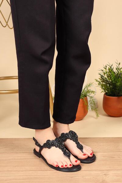 Birikon صندل فليب فلوب بتصميم دائري باللون الأسود