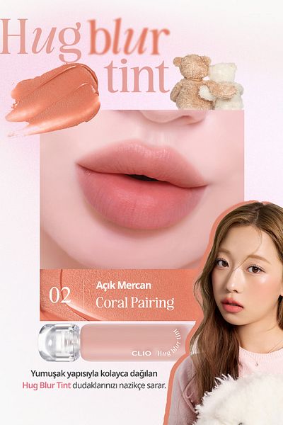 CLIO Lightweight & Foam Texture Smooth Look Tint Clio Hug Blur (002 Coral Pairing)