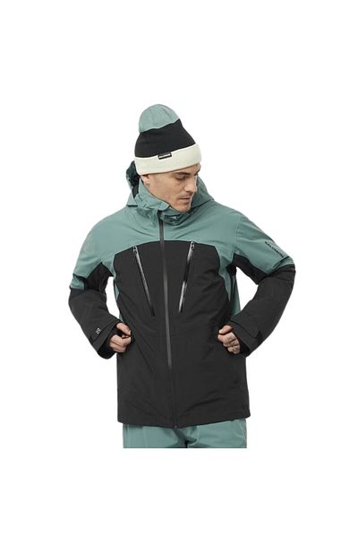 Salomon Brilliant Men's Ski Jacket Black Blue Men's Ski Jacket Lc2332400