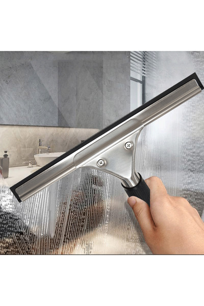 Generic ممسحة زجاج احترافية من الستانلس ستيل – شفرة 10 بوصة للمطبخ والنوافذ والحمام والسيارة