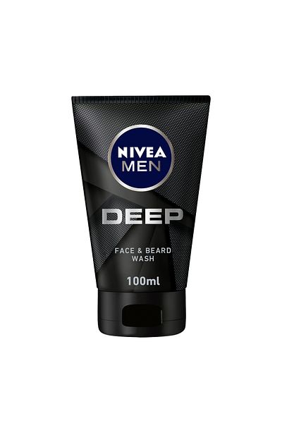 NIVEA غسول الوجه واللحية من مين ديب، بالفحم النشط، 100 مل