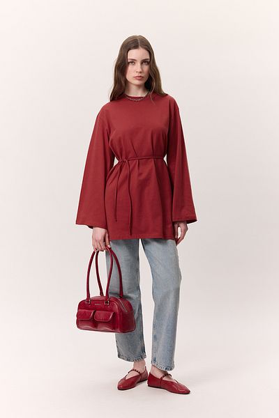 Manuka Oversize Tsirt Red Részletes Baglama