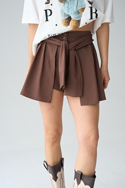 JANES Shirt tie shorts - coffee