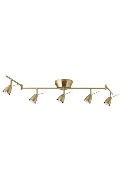 BAROMETER Ceiling track lights, 5 lights, copper color