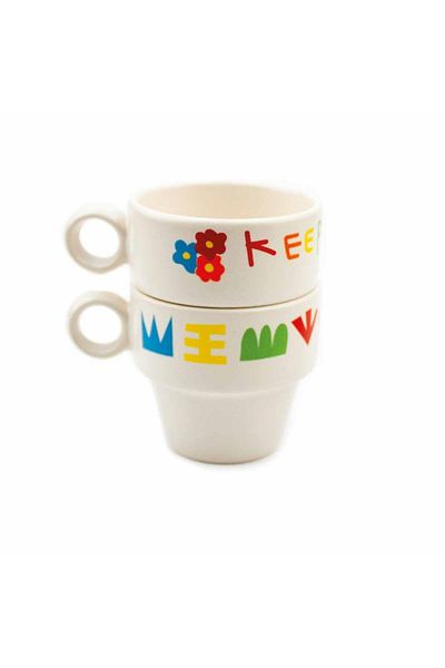 PALTO TASARIM Keep Going Set of 2 Espresso Cups - Gift Ceramic Cup Winter