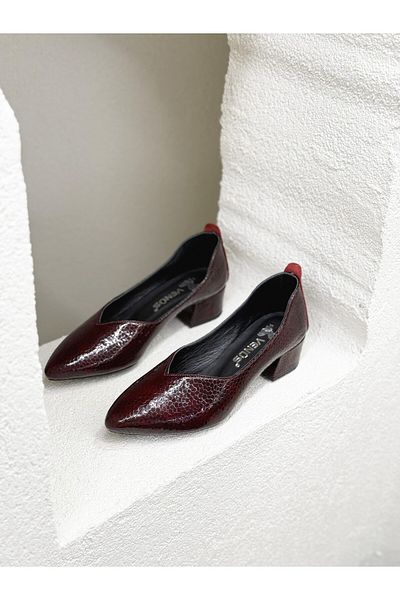 Venüs 25461068 Soft Genuine Leather 4cm Thick Heel Orthopedic Shoes Women