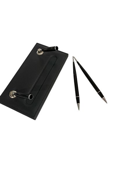 Classifix Swiss Nubuck 7 Piece Black Desk Mat Set with Pen (Pens Are Scrikss Brand)