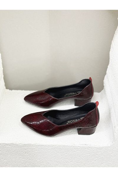 Venüs 25461068 Soft Genuine Leather 4cm Thick Heel Orthopedic Shoes Women