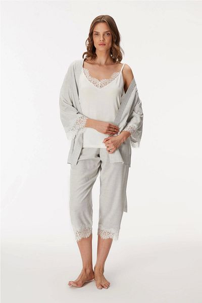 Anıl 11403 Dressing Gown, Tank Top and Trouser Set