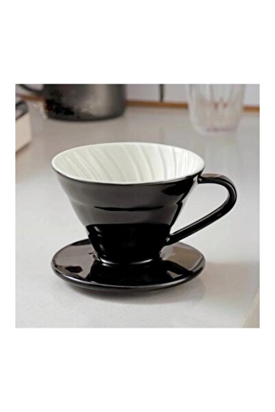 PANJI Siyah V60 02 Dripper Seramik Kahve Demleme Ekipmani Filtre Kahve