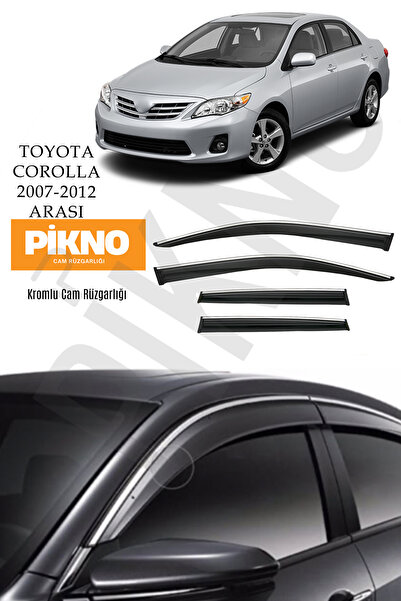 pikno Toyota Corolla 2007-2012 Arası Kromlu Cam Rüzgarlığı 4'lü Set A+ Plus