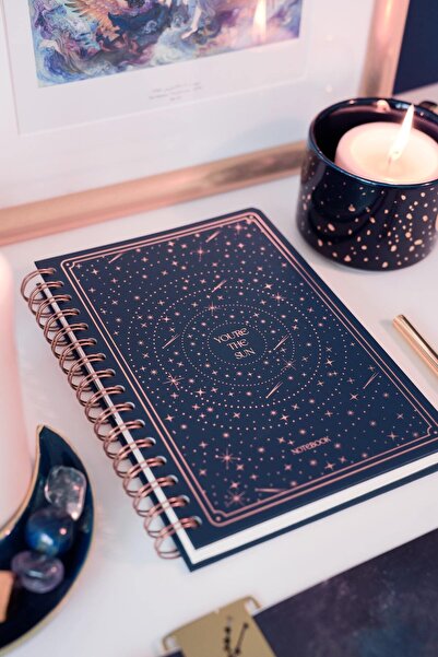 Matt Notebook Bullet Journal Edition A5 15x21 cm Spiralli Noktalı Tarihsiz Not Defteri Yıldızlar