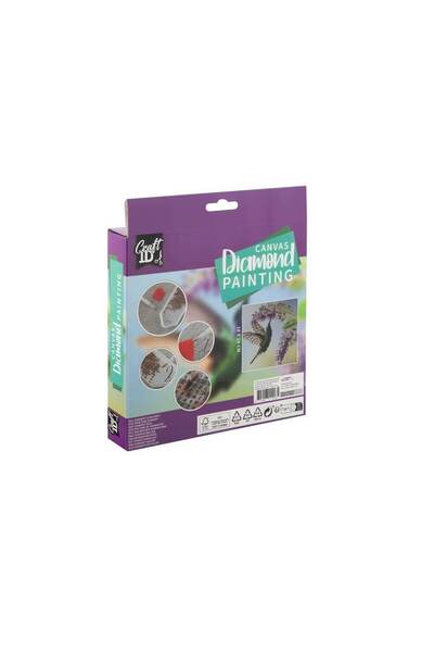 CraftID Set pictura diamant pe panza 18x18 cm - Colibri
