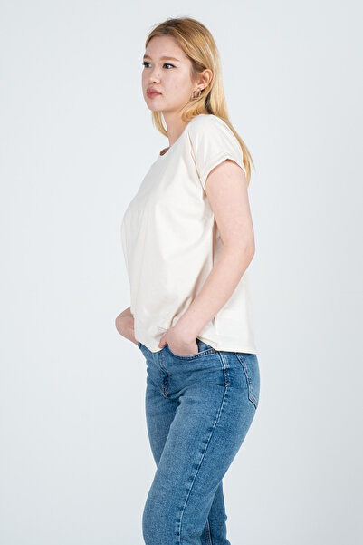 Kyron Γυναικείο μπλουζάκι από 100% βαμβακερό ριγέ χαμηλό μανίκι - με διαφορετικές επιλογές χρωμάτων