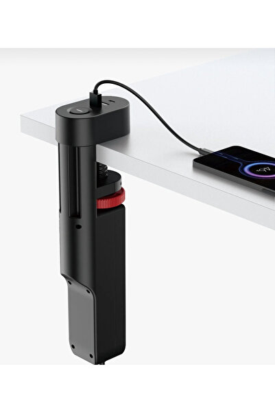 asua 3xPriz 2xUsb 1xType-C Girişli Priz Masa Kenar Sıkıştırmalı Priz Masaüstü Montaj Akım Koruma Prizi