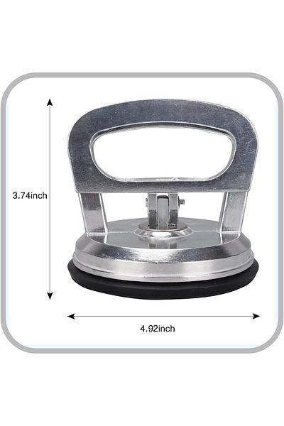 Generic Aluminum Car Dent Remover Tool with Handle - Ideal for Glass, Tile, Mirrors, Granite (Silver)