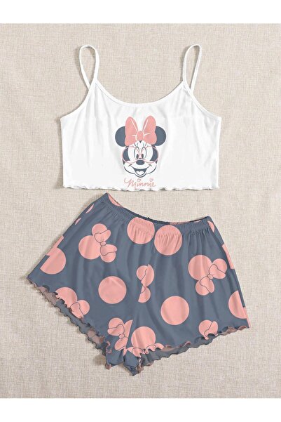 PEMBİŞ HOMEWEAR Σετ πιτζάμες με λουράκι Minnie Blue Supersoft Basic Μονό Τζέρσεϊ