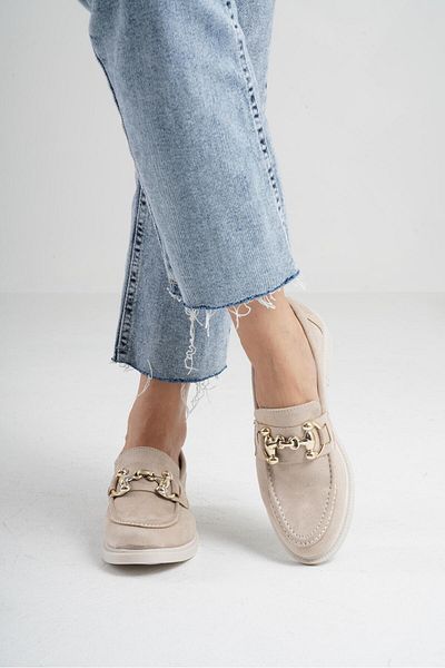 Beyond Pantofi mocasini cu cataramă din piele intoarsa alb 3cm Byndlfrk01