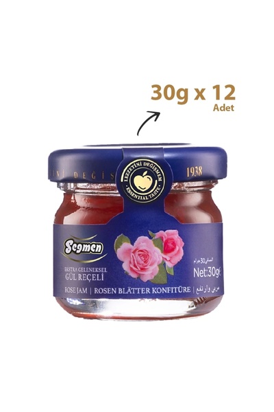 Seğmen Gül Reçeli Kavanoz 30g (12’li)