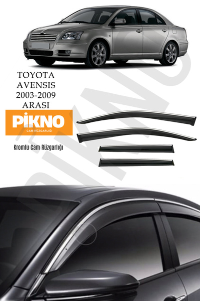 pikno Toyota Avensis 2003-2009 Arası Kromlu Cam Rüzgarlığı 4'lü Set A+ Plus