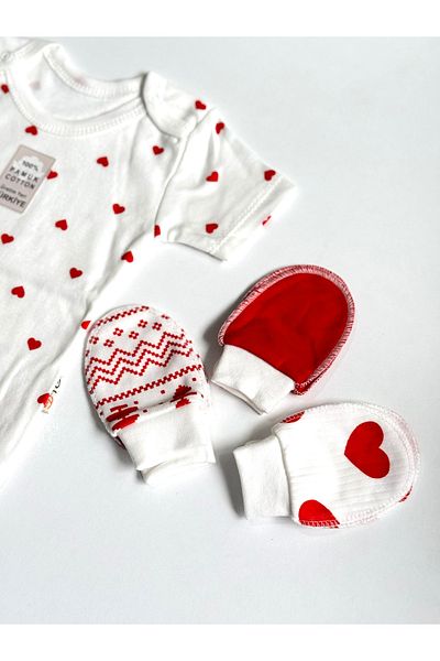 BETSY STUDIO Newborn Baby Gloves Cotton Set of 3