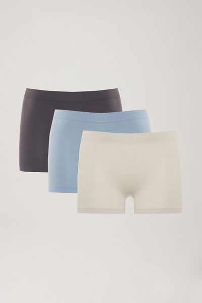 LOS OJOS 3-teilige nahtlose Boxershorts 3xBoyshort