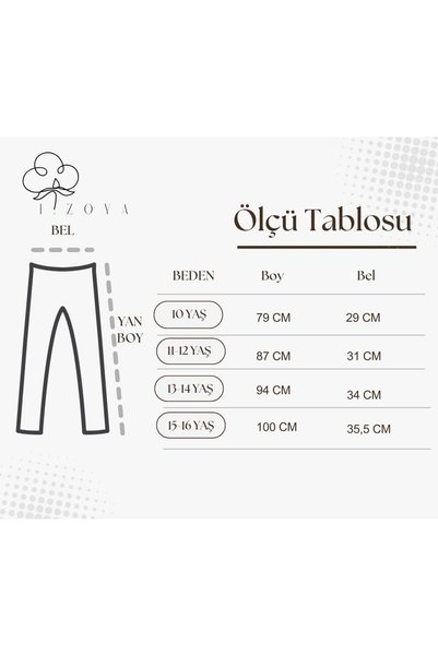 I.ZOYA Unisex Muslin Trousers / Washable - Comfortable Loose Fit (100% Cotton) 10 Years - 16 Years
