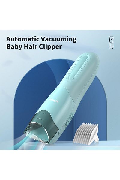 ENSSU Vacuum Hair Clipper, Rechargeable, Waterproof Baby & Kids Hair Trimmer with Large Hair Storage