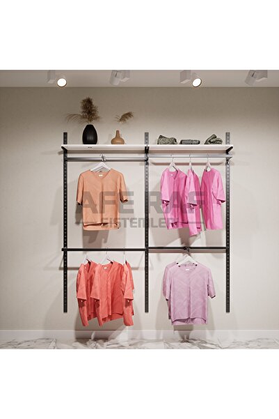 AFE DEKOR Mağaza Raf Sistemi, Askılık Sistemi, Butik Rafı, Mağaza Stand, Giyinme Odası-125x200