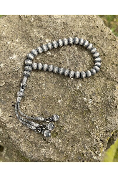 KAZZAZE El Örmesi Gümüş Kazaziye Trabzon İşi Büyük Boy Tesbih 10x11 mm Habbe ...