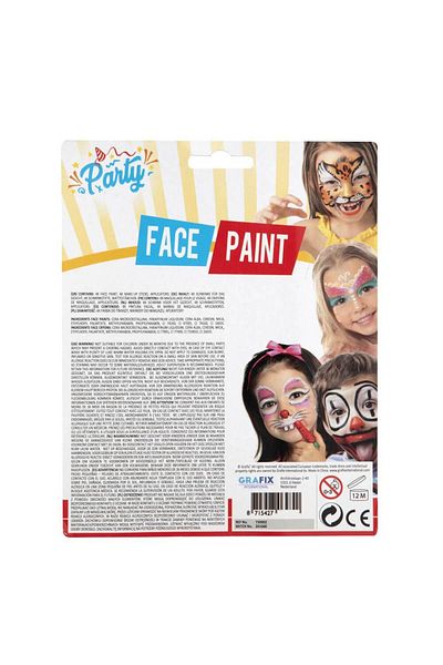 GRAFİX 10 Piece Face Painting Set 4 Colors 4 Pencils And Accessories