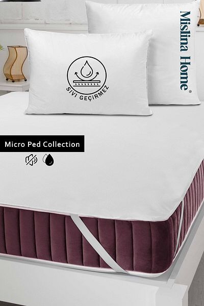 Mislina Home Saltea Micro Classic lichidă impermeabilă pentru bebeluși și copii - simplă și dublă, pernă elastică de colț