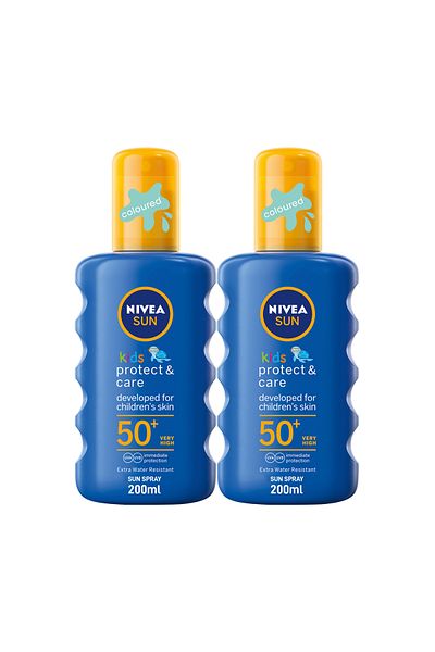 NIVEA SUN Kids Protect & Play Moisturizing Sun Spray, SPF 50+, 200ml, Pack of 2