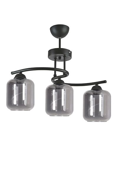 Modavize Fuji Modern Decorative Living Room - Kitchen - Bedroom Black Color Glass 3-Piece Chandelier