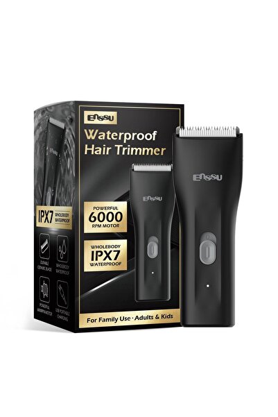 ENSSU ماكينة تشذيب شعر لاسلكية، مقاومة للماء، لشعر العائلة والفخذ والجسم مع ش...