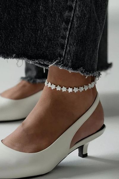 New Obsessions Natural Mother of Pearl Star Anklet
