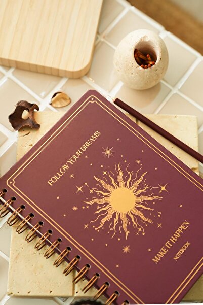 Matt Notebook Bullet Journal Edition A5 15x21 cm Spiralli Noktalı Tarihsiz Not Defteri Güneş