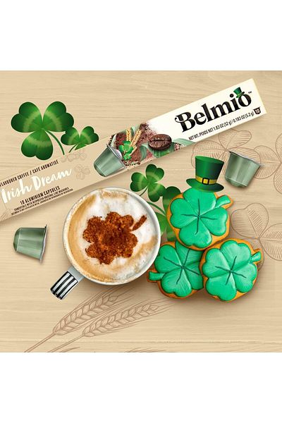 Belmio Irish Cream Coffee Capsules Pack of 12 (120 Capsules) Compatible with Nespresso Original Line