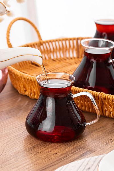 Porsima 16043 Ehl-I Keyf Set of 6 Borosilicate Glass Tea Cups 200 ml