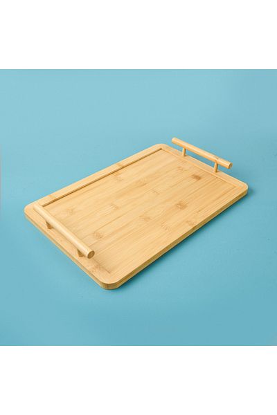 AROW Bamboo Tray with Handles - Cream - 27X40 cm