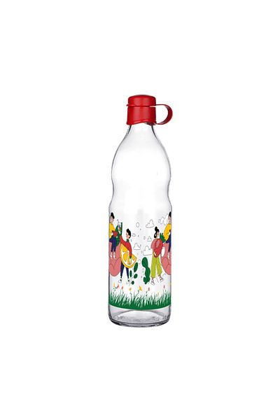 kapsulavm Frido Patterned Glass Water Bottle 1000 ML