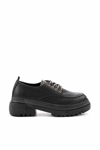 Bambi Siyah Platin Kadın Loafer Ayakkabı K01503741709