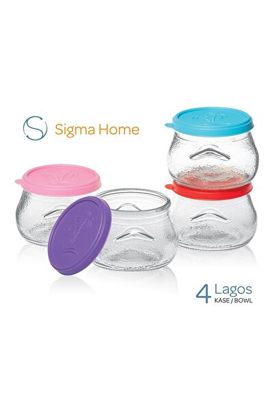 Hibana 8 Adet Kapaklı Cam Yoğurt Kasesi Cam Bakraçlı Çok Amaçlı Saklama Kabı ...