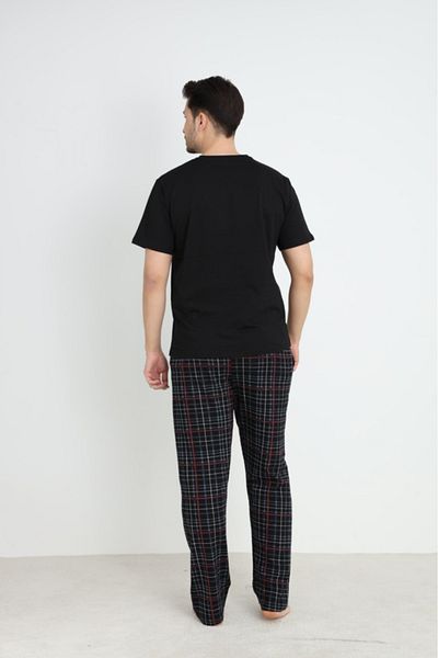 CALİA Men's Crew Neck Short Sleeve Pocket Summer Pajama Set 100% Cotton