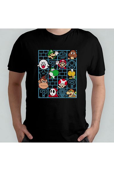 Pixxa Μπλουζάκι Super Mario Bros 100% βαμβακερό με λαιμόκοψη μοντέλο 5