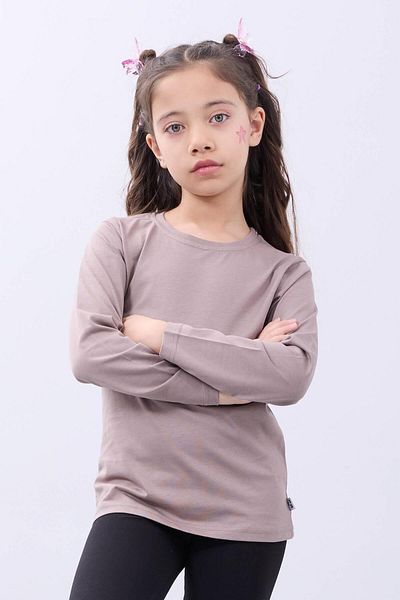 Perendi Unisex μακρυμάνικο μπλουζάκι βασικό βιζόν βαμβακερό για κορίτσια και αγόρια