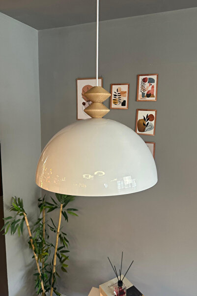 Bamyum Linate Beyaz Q Kafa Başlık Avize Tekli Sarkıt Salon Kuaför Dekoratif Aydınlatma