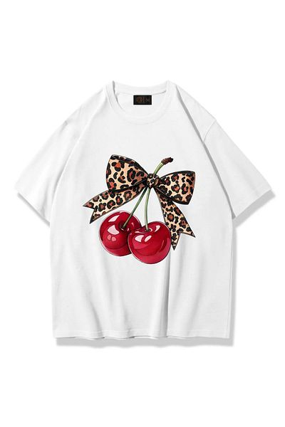 JANSO GROUP - TRIOU UNISEX CU MANE SCURT LIRAZ LEOPARD BUMBAC OVERSIZE