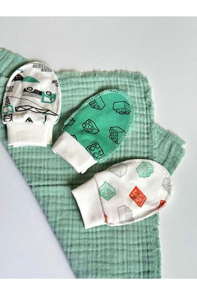 BETSY STUDIO Newborn Baby Gloves Cotton Set of 3