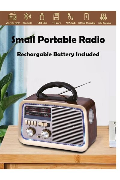 TOSCANA U A portable radio that works with Bluetooth technology  and contains a flashlight